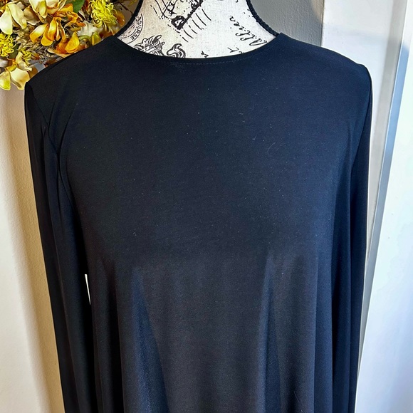 SHOW ME YOUR MUMU Scoop Neck Long Sleeve Curved Hem Tunic Top Sz L - Picture 3 of 10